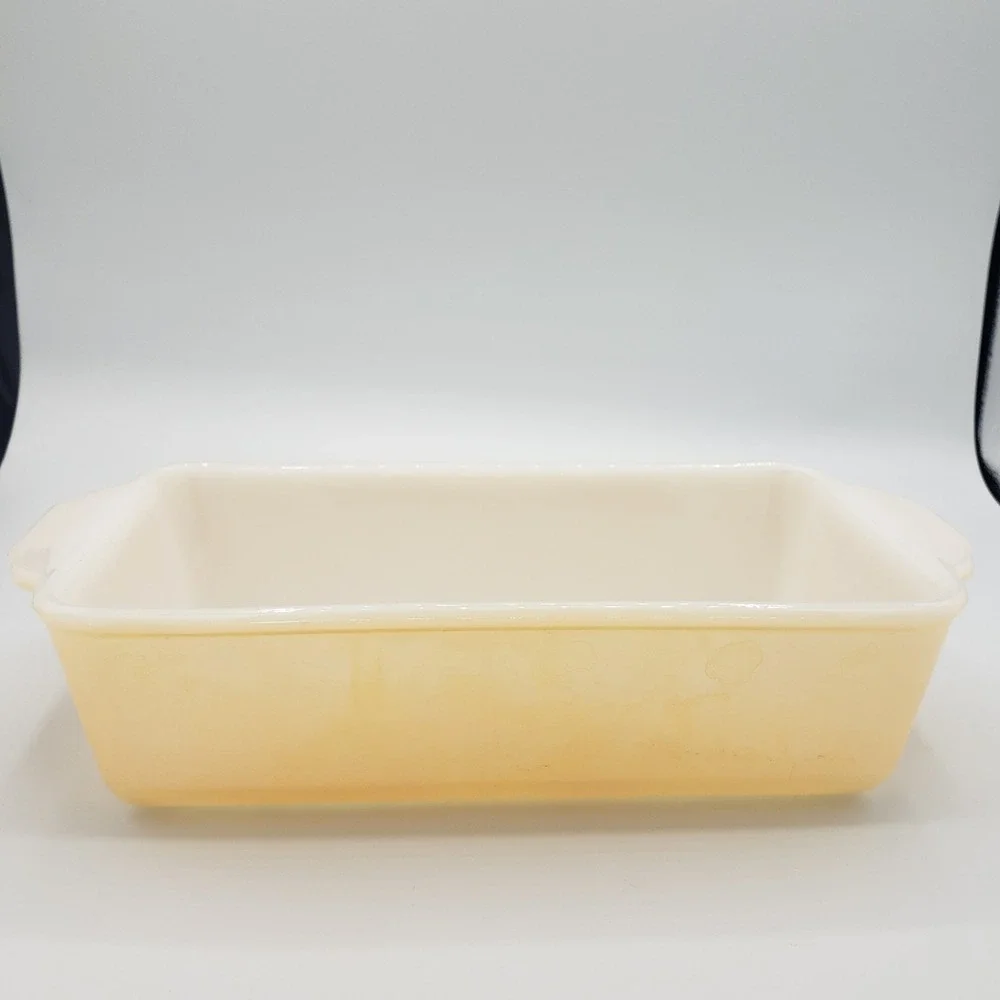 Vintage Fire King Peach Lustre Luster 1‎ quart Loaf Pan # 409 USA